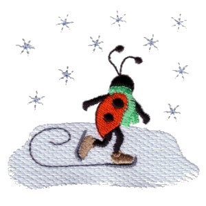 Ladybug on ice